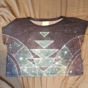 geometric galaxy crop top